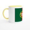 Mug en céramique blanche 325 ml avec intérieur coloré céramique jaune